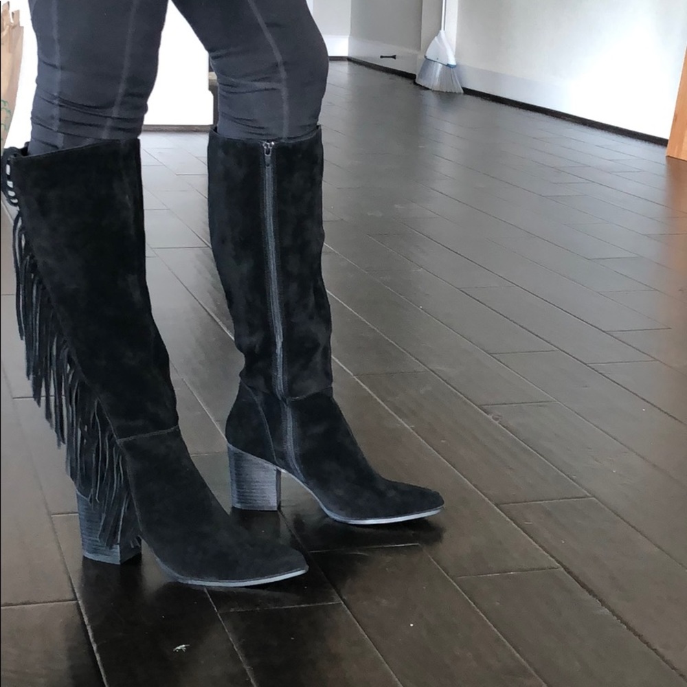 Steve Madden knee high fringe boots